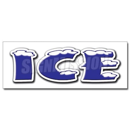 Signmission ICE DECAL sticker cold store machine chest block dry supplies cubes, D-48 ICE D-48 ICE